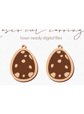 Σετ των 3 Intra απο ξύλο plywood 3mm-4mm πάχος - Σκουλαρίκια Dinosaur Egg  |  Δίασταση 3x3 cm INTRAFABR-79652996