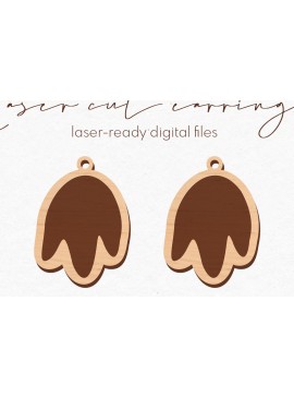 Σετ των 3 Intra απο ξύλο plywood 3mm-4mm πάχος - Σκουλαρίκια με ίχνος δεινοσαύρου |  Δίασταση 3x3 cm INTRAFABR-79055480