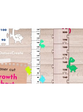 Intra απο ξύλο plywood 3mm-4mm πάχος - Διάγραμμα ανάπτυξης ύψους δεινοσαύρων, Ruller  Δίασταση 30x20 cm INTRAFABR-82435198