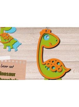 Σετ των 3 Intra απο ξύλο plywood 3mm-4mm πάχος - Μπρελόκ Dinosaur, Dino 3d Laser Cut  Δίασταση 3x3 cm INTRAFABR-82506554
