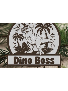 Σετ των 2 Intra απο ξύλο plywood 3mm-4mm πάχος - Σήμα ονόματος δεινοσαύρου , Laser δεινοσαύρων Δίασταση 20x20 cm INTRAFABR-117449550