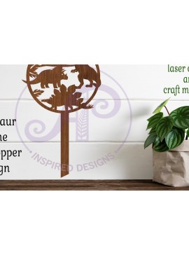 Σετ των 2 Intra απο ξύλο plywood 3mm-4mm πάχος - Δεινόσαυρος Scene Cake Topper  Laser Cut Δίασταση 30x20 cm INTRAFABR-84316668