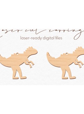 Σετ των 3 Intra απο ξύλο plywood 3mm-4mm πάχος - Σκουλαρίκια Dinosaur Silhouette |  Δίασταση 3x3 cm INTRAFABR-76881116