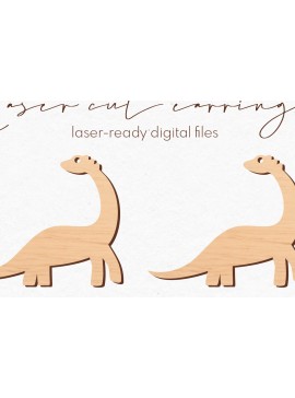 Σετ των 3 Intra απο ξύλο plywood 3mm-4mm πάχος - Σκουλαρίκια Dinosaur Silhouette |  Δίασταση 3x3 cm INTRAFABR-71224012