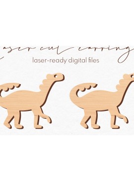 Σετ των 3 Intra απο ξύλο plywood 3mm-4mm πάχος - Σκουλαρίκια Dinosaur Silhouette |  Δίασταση 3x3 cm INTRAFABR-71536945