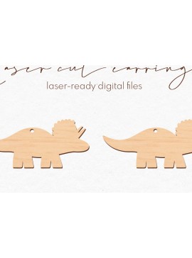 Σετ των 3 Intra απο ξύλο plywood 3mm-4mm πάχος - Σκουλαρίκια Dinosaur Silhouette |  Δίασταση 3x3 cm INTRAFABR-76051100