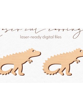 Σετ των 3 Intra απο ξύλο plywood 3mm-4mm πάχος - Σκουλαρίκια Dinosaur Silhouette |  Δίασταση 3x3 cm INTRAFABR-70853910