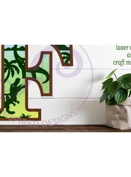 Σετ των 2 Intra απο ξύλο plywood 3mm-4mm πάχος - Dinosaurs Large F Wall Letter 3 Layer Δίασταση 30x20 cm INTRAFABR-114529843