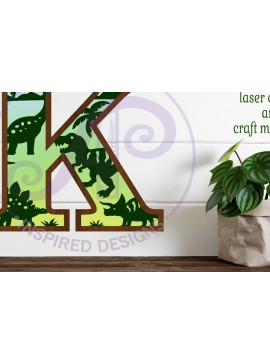 Intra απο ξύλο plywood 3mm-4mm πάχος - Dinosaurs Large K Wall Letter 3 Layer Δίασταση 30x20 cm INTRAFABR-114529737