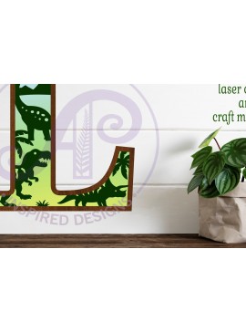 Σετ των 2 Intra απο ξύλο plywood 3mm-4mm πάχος - Dinosaurs Large L Wall Letter 3 Layer Δίασταση 30x20 cm INTRAFABR-114529703