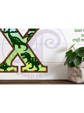 Intra απο ξύλο plywood 3mm-4mm πάχος - Dinosaurs Large X Wall Letter 3 Layer Δίασταση 30x20 cm INTRAFABR-114529547