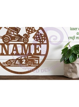 Intra απο ξύλο plywood 3mm-4mm πάχος - Dirt Racing Cars Σήμα ονόματος  Laser Cut Δίασταση 30x20 cm INTRAFABR-90045367