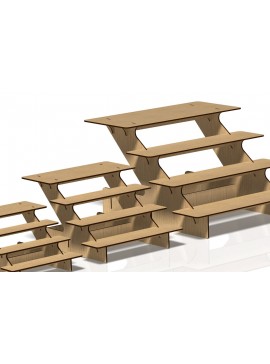 Σετ των 2 Intra απο ξύλο plywood 3mm-4mm πάχος - Βάση οθόνης, θήκη,  Stander Δίασταση 20x20 cm INTRAFABR-45921171