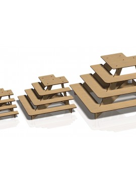 Σετ των 3 Intra απο ξύλο plywood 3mm-4mm πάχος - Βάση οθόνης, θήκη,  Stander Δίασταση 20x20 cm INTRAFABR-45922193