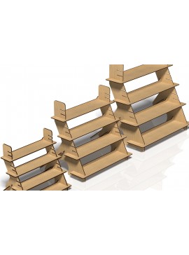 Σετ των 3 Intra απο ξύλο plywood 3mm-4mm πάχος - Βάση οθόνης, θήκη,  Stander Δίασταση 20x20 cm INTRAFABR-45915945