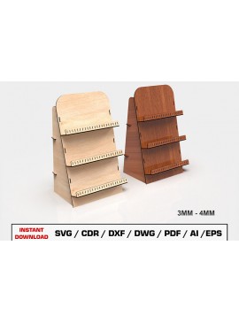 Σετ των 3 Intra απο ξύλο plywood 3mm-4mm πάχος - Εμφάνιση υ κοπής με λέιζερ βάσης Δίασταση 3x3 cm INTRAFABR-105217045