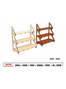 Σετ των 2 Intra απο ξύλο plywood 3mm-4mm πάχος - Εμφάνιση υ κοπής με λέιζερ βάσης, ράφι Δίασταση 30x20 cm INTRAFABR-108594590