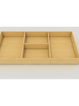 Σετ των 2 Intra απο ξύλο plywood 3mm-4mm πάχος - Δίσκος σερβιρίσματος χωρισμένος, επίπεδος ξύλο, κομμένος με λέιζερ Δίασταση 20x20 cm INTRAFABR-37058891