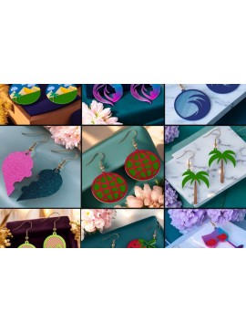 Σετ των 3 Intra απο ξύλο plywood 3mm-4mm πάχος - Σχέδια σκουλαρίκια DIY 183 Δίασταση 3x3 cm INTRAFABR-118355219