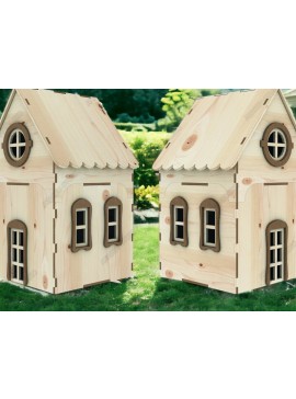 Σετ των 3 Intra απο ξύλο plywood 3mm-4mm πάχος - DIY Ξύλινο Κουκλόσπιτο Model Kit Mini Home Δίασταση 4x4 cm INTRAFABR-92962632