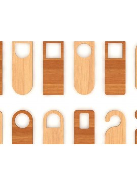 Σετ των 2 Intra απο ξύλο plywood 3mm-4mm πάχος - Πακέτο κρεμάστρες πόμολο πόρτας Do Not Disturb Δίασταση 30x20 cm INTRAFABR-39075075