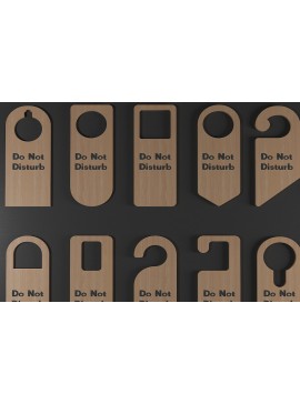 Intra απο ξύλο plywood 3mm-4mm πάχος - Πακέτο επιγραφών «Μην ενοχλείτε» / πόμολο πόρτας Δίασταση 30x20 cm INTRAFABR-50062934