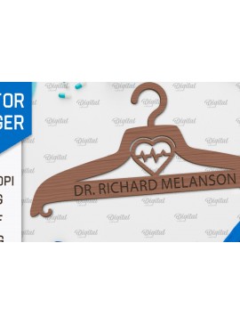 Σετ των 2 Intra απο ξύλο plywood 3mm-4mm πάχος - Σχέδιο κοπής με λέιζερ ξύλινη κρεμάστρα Doctor Δίασταση 30x20 cm INTRAFABR-100377172