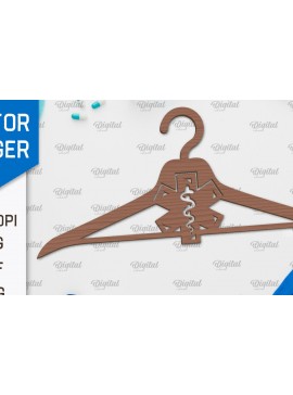 Σετ των 2 Intra απο ξύλο plywood 3mm-4mm πάχος - Σχέδιο κοπής με λέιζερ ξύλινη κρεμάστρα Doctor Δίασταση 30x20 cm INTRAFABR-100376953