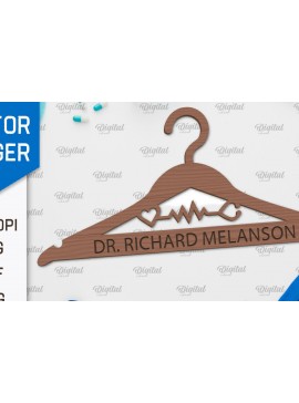 Intra απο ξύλο plywood 3mm-4mm πάχος - Σχέδιο κοπής με λέιζερ ξύλινη κρεμάστρα Doctor Δίασταση 30x20 cm INTRAFABR-100377082