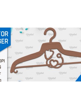 Σετ των 2 Intra απο ξύλο plywood 3mm-4mm πάχος - Σχέδιο κοπής με λέιζερ ξύλινη κρεμάστρα Doctor Δίασταση 30x20 cm INTRAFABR-100377124