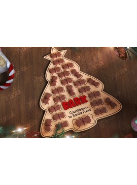 Σετ των 2 Intra απο ξύλο plywood 3mm-4mm πάχος - Ημερολόγιο Advent Dog | Δώρο για κατοικίδια | Λιχουδιές Δίασταση 15x15 cm INTRAFABR-109884527