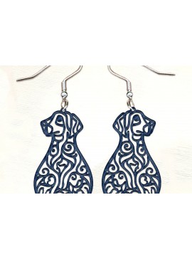 Σετ των 3 Intra απο ξύλο plywood 3mm-4mm πάχος - Σκουλαρίκια σκυλιών . Σιλουέτα σκύλου Δίασταση 3x3 cm INTRAFABR-125403943