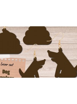 Σετ των 3 Intra απο ξύλο plywood 3mm-4mm πάχος - Dog Earrings , Dog Lovers Laser Cut Δίασταση 3x3 cm INTRAFABR-83944011
