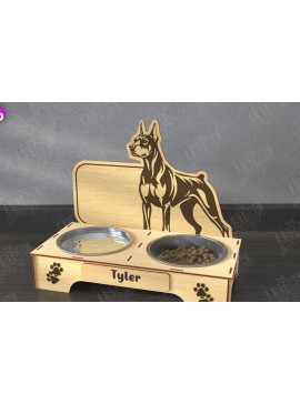 Σετ των 2 Intra απο ξύλο plywood 3mm-4mm πάχος - Βάση μπολ τροφής για σκύλους | Θήκη για μπολ φαγητού Δίασταση 20x20 cm INTRAFABR-110851273