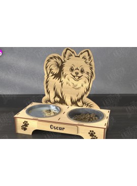 Σετ των 2 Intra απο ξύλο plywood 3mm-4mm πάχος - Βάση μπολ τροφής για σκύλους | Θήκη για μπολ φαγητού Δίασταση 20x20 cm INTRAFABR-110851340