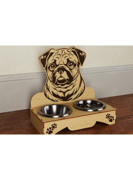 Σετ των 2 Intra απο ξύλο plywood 3mm-4mm πάχος - Βάση μπολ τροφής για σκύλους | Θήκη για μπολ φαγητού Δίασταση 30x20 cm INTRAFABR-108928281