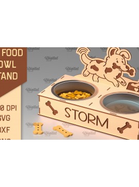 Σετ των 2 Intra απο ξύλο plywood 3mm-4mm πάχος - Βάση για μπολ τροφής για σκύλους  Δίασταση 30x20 cm INTRAFABR-98217362