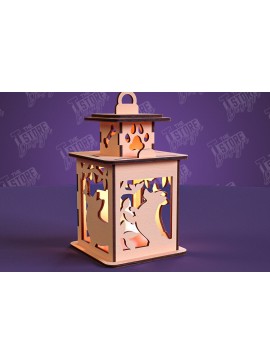 Σετ των 2 Intra απο ξύλο plywood 3mm-4mm πάχος - Φανάρι σκύλου | 3D Night Light | Κατοικία Κατοικίδια Δίασταση 20x20 cm INTRAFABR-101752644