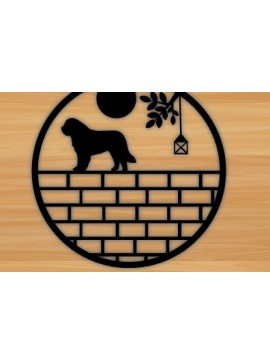 Intra απο ξύλο plywood 3mm-4mm πάχος - Μεταλλικός τοίχος με λίμα κοπής με λέιζερ σκύλου Δίασταση 40x50 cm INTRAFABR-70706475