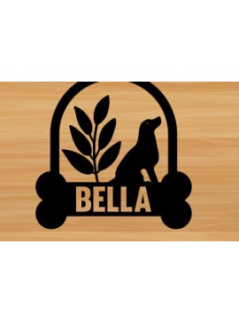 Intra απο ξύλο plywood 3mm-4mm πάχος - Μεταλλικός τοίχος με λίμα κοπής με λέιζερ σκύλου Δίασταση 40x50 cm INTRAFABR-73999927
