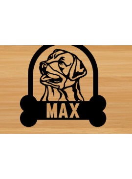 Intra απο ξύλο plywood 3mm-4mm πάχος - Μεταλλικός τοίχος με λίμα κοπής με λέιζερ σκύλου Δίασταση 40x50 cm INTRAFABR-73999959