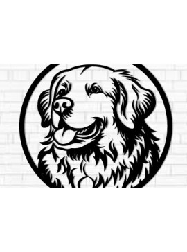 Intra απο ξύλο plywood 3mm-4mm πάχος - Μεταλλικός τοίχος με λίμα κοπής με λέιζερ σκύλου Δίασταση 40x50 cm INTRAFABR-112052396