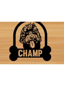 Intra απο ξύλο plywood 3mm-4mm πάχος - Λίμα με λέιζερ κοπής σκύλου Μεταλλική διακόσμηση τοίχου Δίασταση 40x50 cm INTRAFABR-73999641