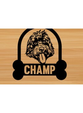 Intra απο ξύλο plywood 3mm-4mm πάχος - Λίμα με λέιζερ κοπής σκύλου Μεταλλική διακόσμηση τοίχου Δίασταση 40x50 cm INTRAFABR-73999705