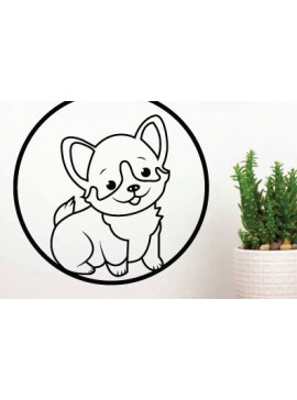 Intra απο ξύλο plywood 3mm-4mm πάχος -  κοπής με λέιζερ σκύλου, τέχνη διακόσμησης τοίχου σκύλου Δίασταση 40x50 cm INTRAFABR-65017621