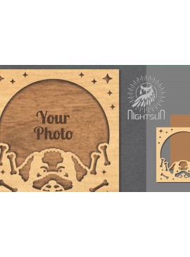 Σετ των 2 Intra απο ξύλο plywood 3mm-4mm πάχος - Κορνίζα φωτογραφιών με  σκύλου 8 Δίασταση 20x25 cm INTRAFABR-112991428