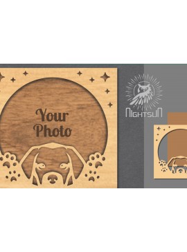 Σετ των 2 Intra απο ξύλο plywood 3mm-4mm πάχος - Κορνίζα φωτογραφιών κοπής με λέιζερ σκύλου 9 Δίασταση 20x25 cm INTRAFABR-112991463