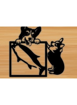 Intra απο ξύλο plywood 3mm-4mm πάχος - Dog Laser Μεταλλική διακόσμηση τοίχου με λέιζερ Δίασταση 40x50 cm INTRAFABR-70873029