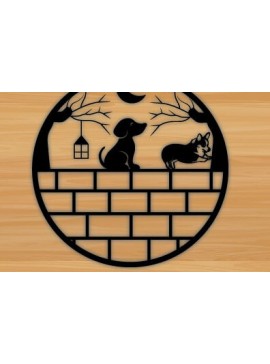Intra απο ξύλο plywood 3mm-4mm πάχος - Dog Laser Μεταλλική διακόσμηση τοίχου με λέιζερ Δίασταση 40x50 cm INTRAFABR-70873161