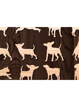 Σετ των 2 Intra απο ξύλο plywood 3mm-4mm πάχος - Δέσμη  κοπής λέιζερ/χαρτιού σκύλου Δίασταση 20x20 cm INTRAFABR-26304178